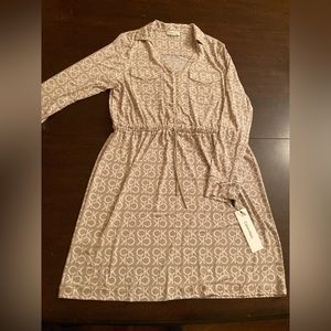 Sz 12 Calvin Klein drawstring waist “CK” dress
